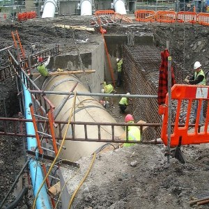 Uskmouth Power Station, Large Water Pipes Repair